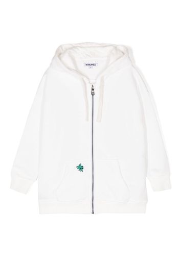 KINDRED embroidered-motif organic-cotton hoodie - Bianco