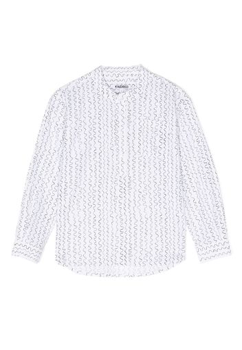 KINDRED Wave-print long-sleeve shirt - Bianco