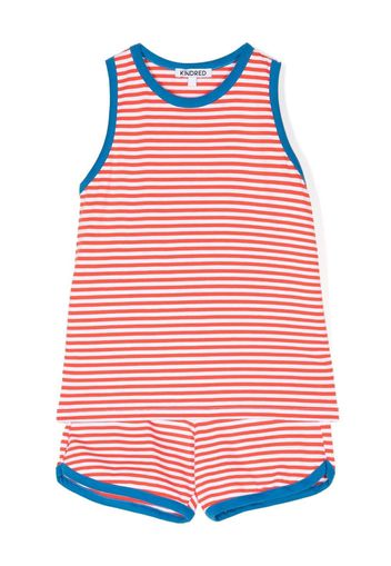 KINDRED striped sleeveless shorts set - Rosso