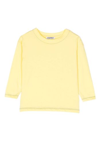 KINDRED contrast-trim long-sleeve T-shirt - Giallo