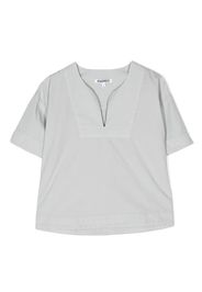 KINDRED split-neck short-sleeve blouse - Grigio