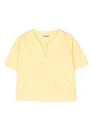 KINDRED split-neck short-sleeve blouse - Giallo