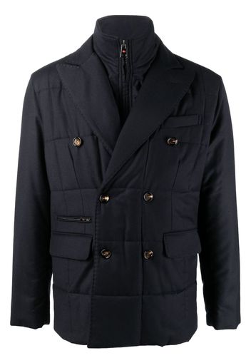 Kired padded double-breasted coat - Blu