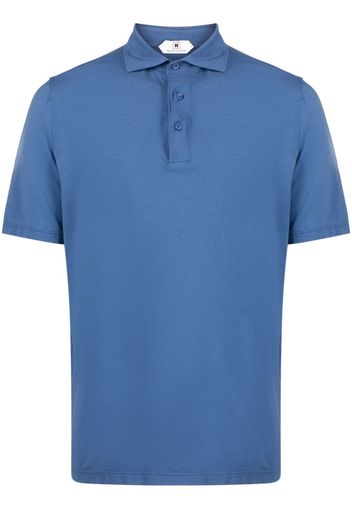 Kired short-sleeve cotton polo shirt - Blu