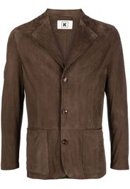 Kired single-breasted suede blazer - Marrone