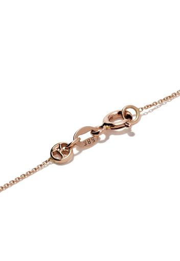 Collana con pendente a foglia in oro rosa 14kt con diamante