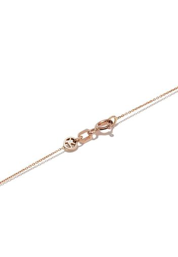 Collana in oro rosa 14kt e diamanti con ciondolo a forma di luna e stella