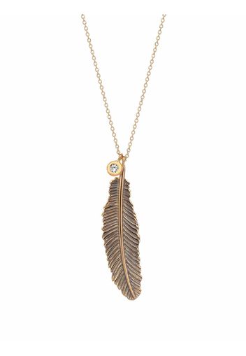 Kismet By Milka 14kt rose gold large feather diamond necklace - Rosa