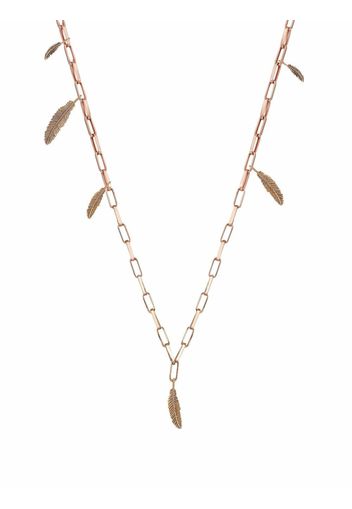 Kismet By Milka 14kt rose gold feather thick chain necklace - Rosa