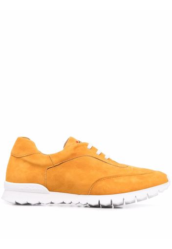 Kiton logo-embroidered suede sneakers - Arancione