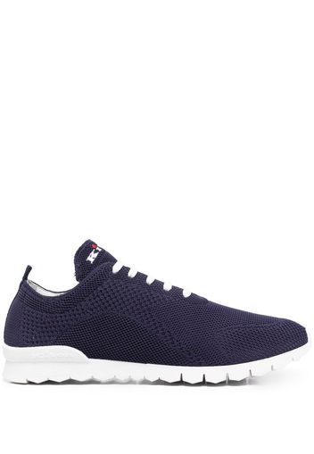 Kiton logo-embroidered knit sneakers - Blu