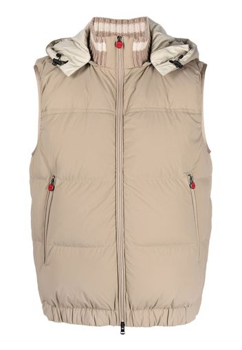 Kiton padded gilet jacket - Toni neutri