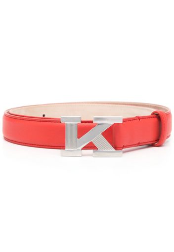 Kiton Cintura con fibbia logo - Rosso