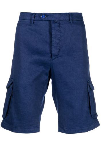 Kiton off-centre button cargo shorts - Blu