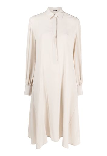 Kiton draped silk shirt dress - Toni neutri