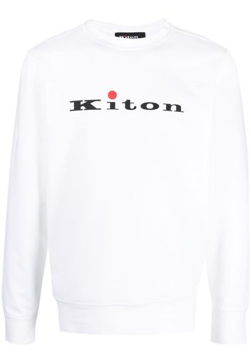 Kiton logo-print cotton sweatshirt - Bianco