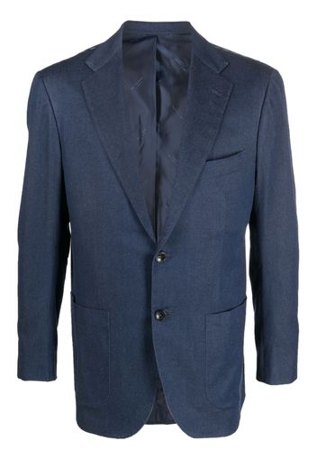 Kiton single-breasted cotton blazer - Blu