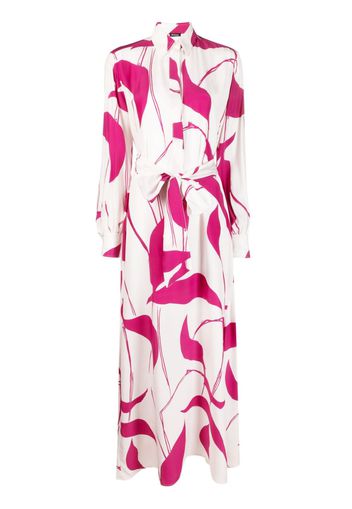 Kiton long-sleeve graphic-print dress - Bianco