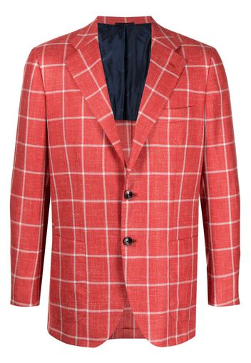 Kiton windowpane-check cashmere-blend blazer - Rosso