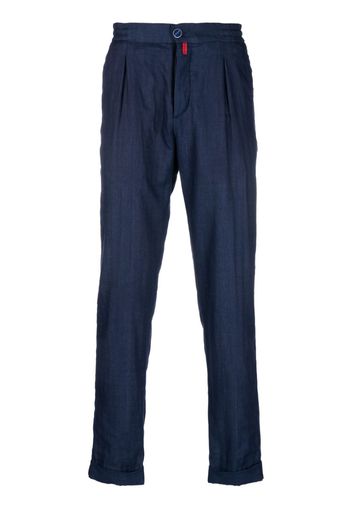 Kiton Pantaloni affusolati plissettati - Blu
