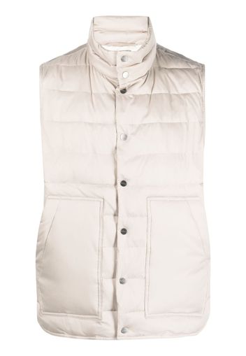 Kiton padded high-neck gilet - Toni neutri