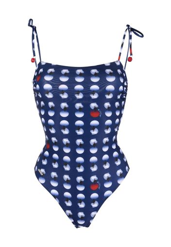 Kiton Costume intero a pois - Blu