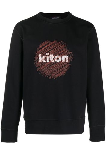 Kiton logo-print stretch-cotton sweatshirt - Nero