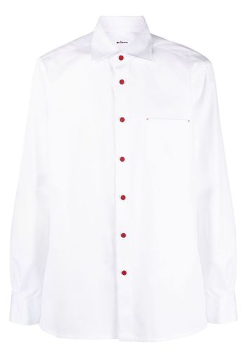 Kiton Camicia con colletto a punta - Bianco