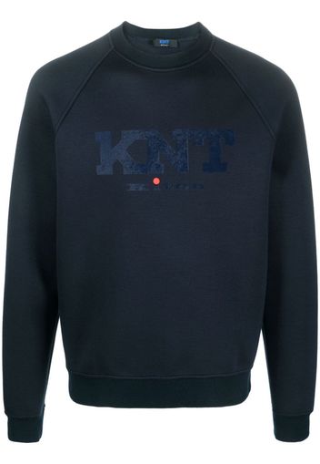 Kiton logo-print long-sleeve sweatshirt - Blu