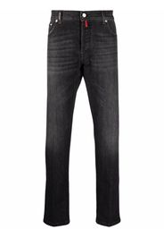 Kiton Jeans dritti con applicazione - Nero