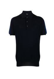 Kiton logo-tape polo shirt - Blu