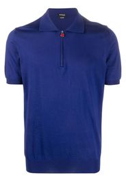 Kiton Polo con zip - Blu