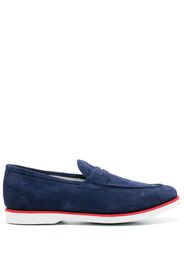Kiton penny slot suede loafers - Nero