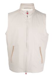 Kiton zip-up leather gilet - Toni neutri