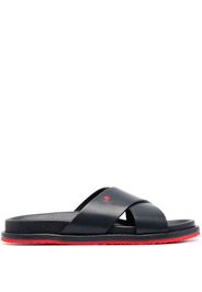 Kiton crossover-strap slip-on sandals - Blu