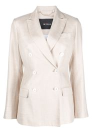 Kiton double-breasted silk blazer - Toni neutri