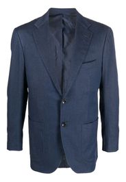 Kiton single-breasted cotton blazer - Blu