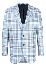 Kiton tartan-print single-breasted blazer - Blu