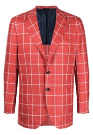 Kiton windowpane-check cashmere-blend blazer - Rosso