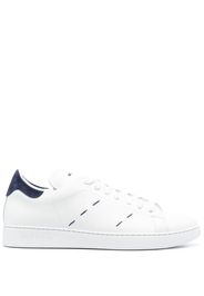 Kiton contrast-stitching leather low-top sneakers - Bianco