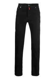 Kiton double-stitching low-rise slim-fit trousers - Blu