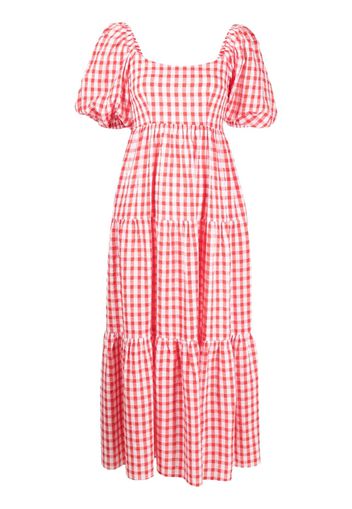 Kitri gingham-patterned dress - Rosso