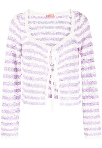 Kitri Cardigan Dionne a righe - Viola