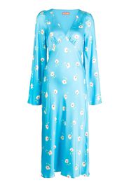 Kitri Libby floral-print midi dress - Blu