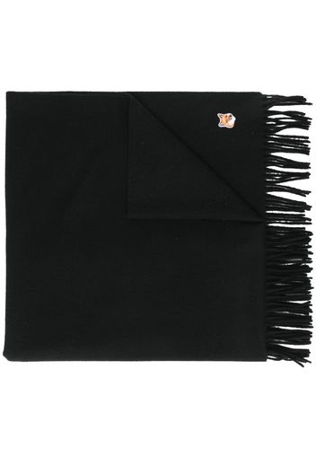 logo-patch fringed scarf