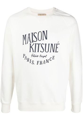 Maison Kitsuné logo print cotton sweatshirt - Bianco