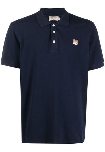 Maison Kitsuné embroidered-logo polo shirt - Blu