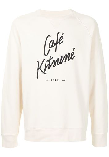 Maison Kitsuné logo print crew-neck sweatshirt - Marrone