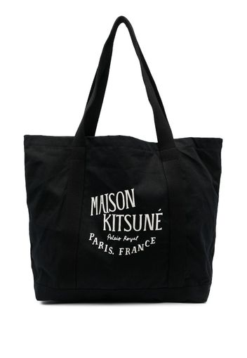 Maison Kitsuné logo-print shopper bag - Nero