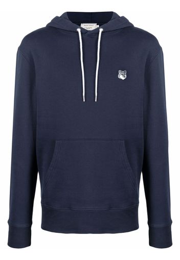 Maison Kitsuné logo-patch cotton hoodie - Blu